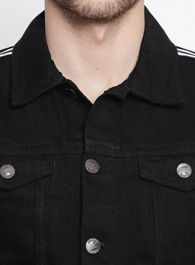 HIGH STAR  Men Black Solid Denim Jacket for Men | Best Price UAE
